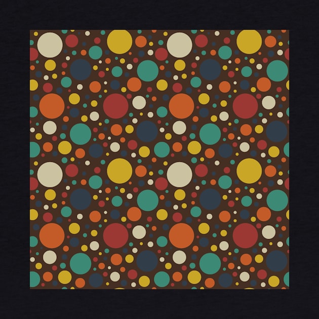 Retro Bold Colorful Circles Pattern by Teewyld